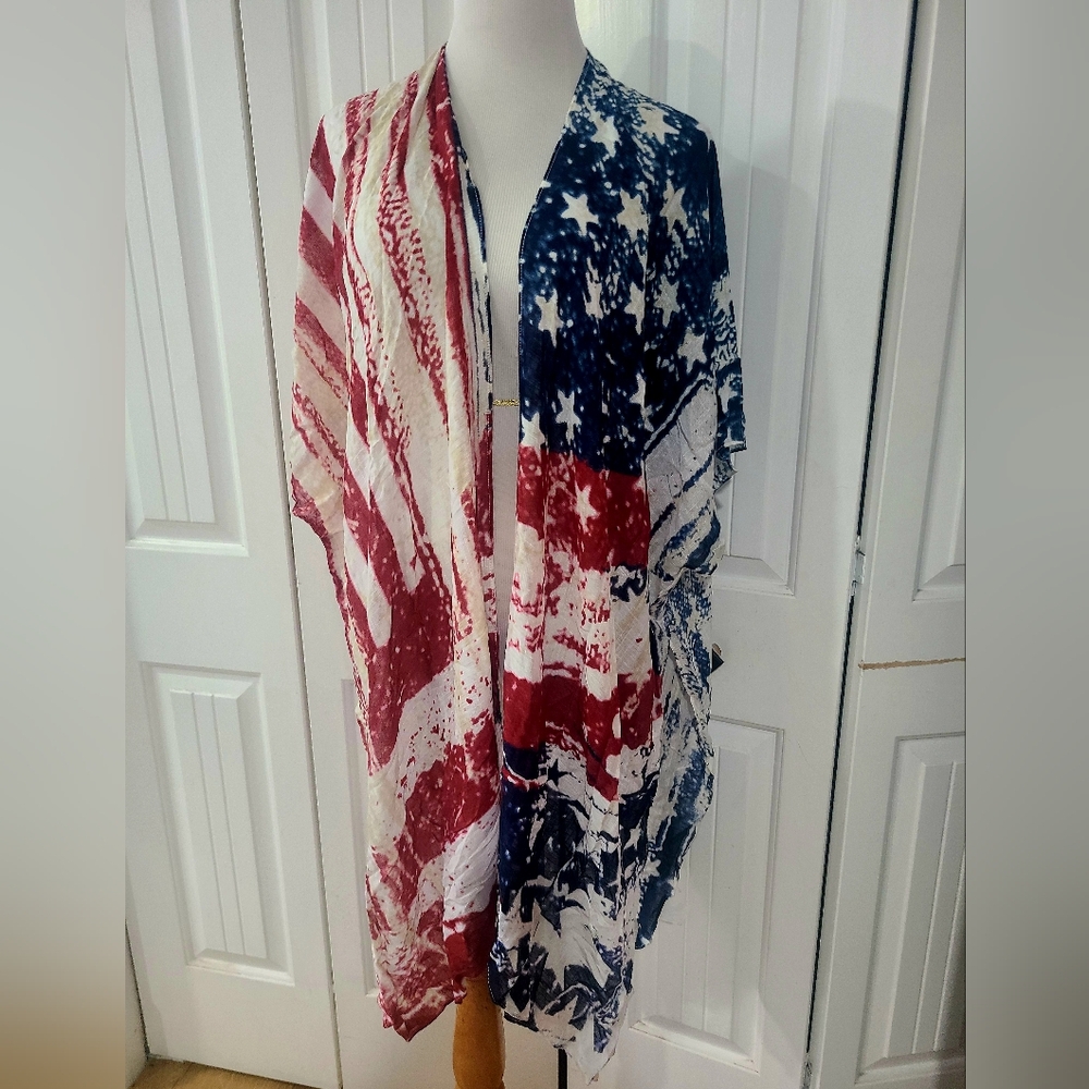Patriotic Flag Kimono -One Size
